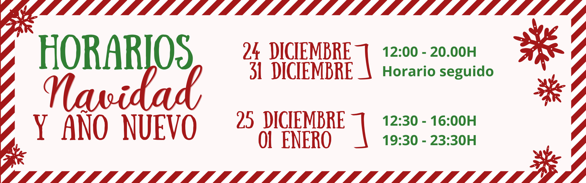 Slider horario navidad
